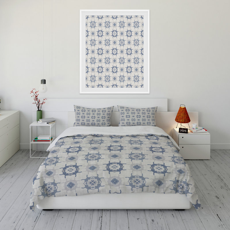 Polyester Channel Geometric Shapes Comforter, King Comforter + 2 King Pillowcases