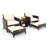 5-Piece Wicker Patio Conversation Set Outdoor Seating Group with Ottoman-319661681-358851208