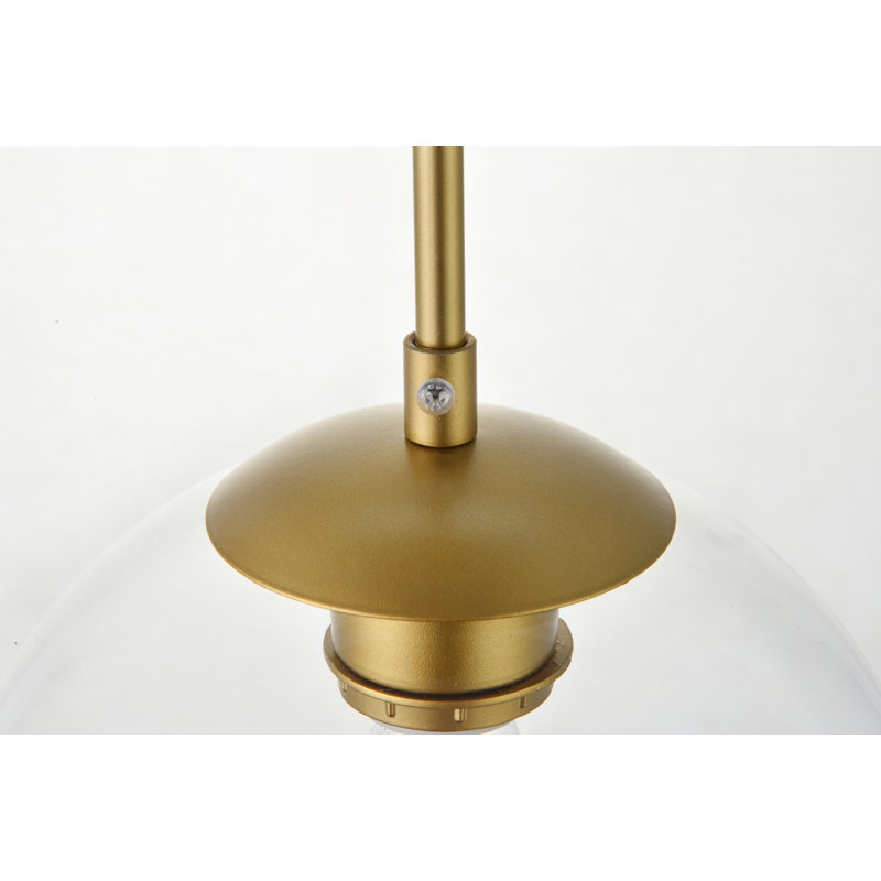 Snead 5-Light Globe Cluster Pendant, Brass, Clear