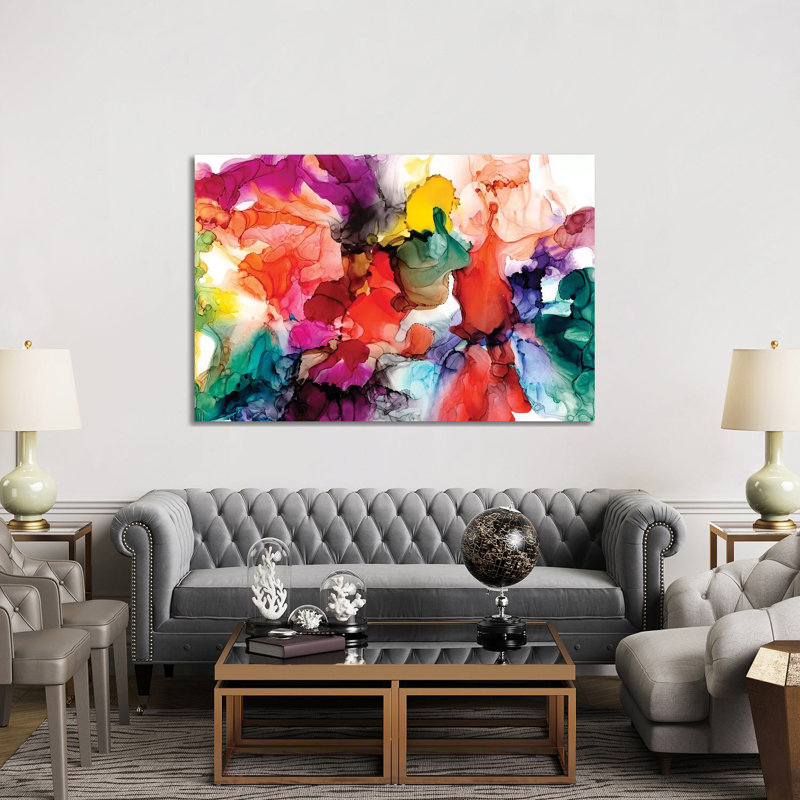 «Jeweltone Prism III» par Jennifer Goldberger - reproduction, Toile tendue, H 40 po x l 60 po x 1,5 po