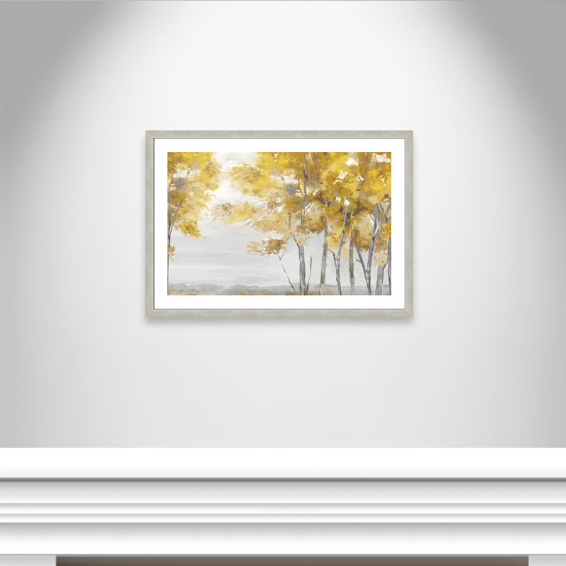 Selfless Yellow " Selfless Yellow " by Eva Watts, 26" H x 36" W x 1.25" D, Warm Silver