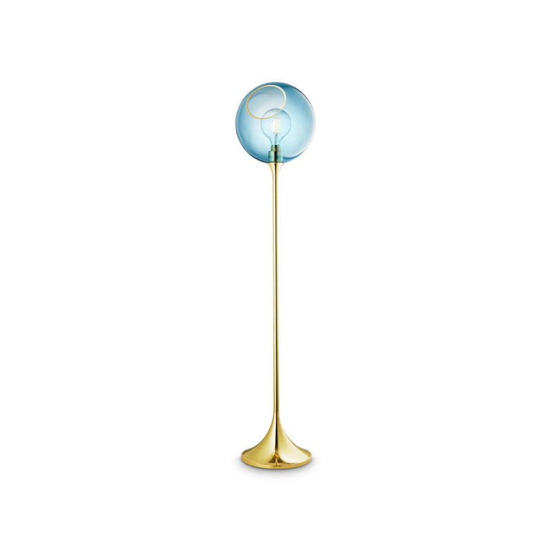 Ballroom Floor Lamp, Gold, Blue Sky