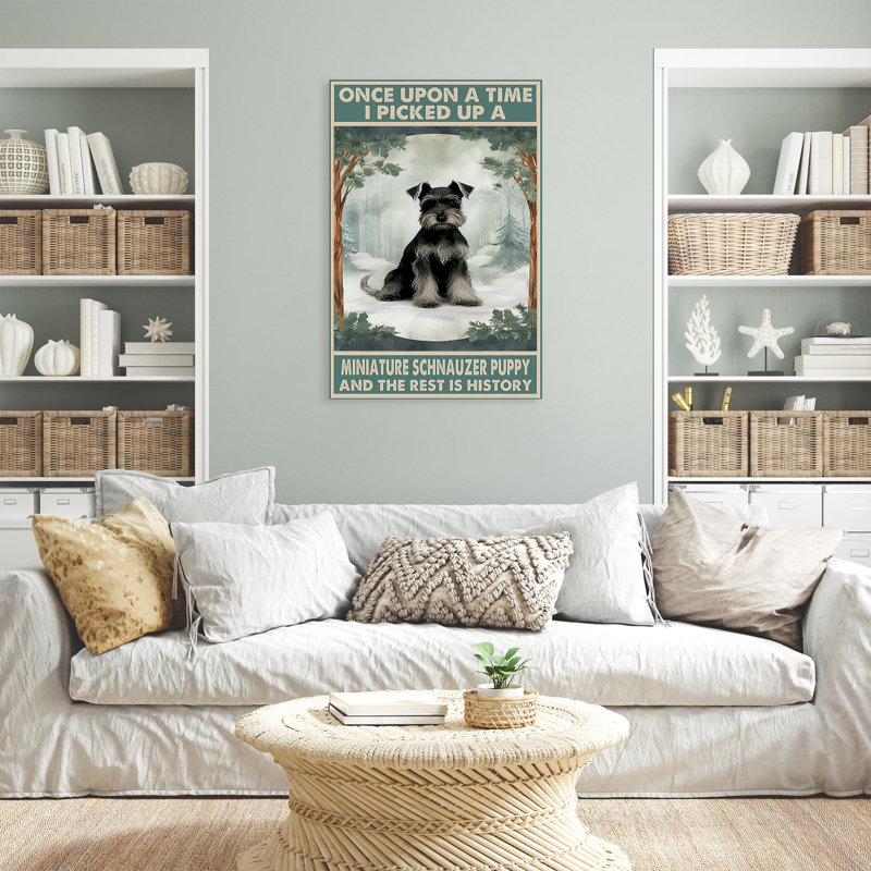 «I Picked Upa Miniature Schnauzer», impression sur toile, H 36 po x l 24 po x P 1,25 po