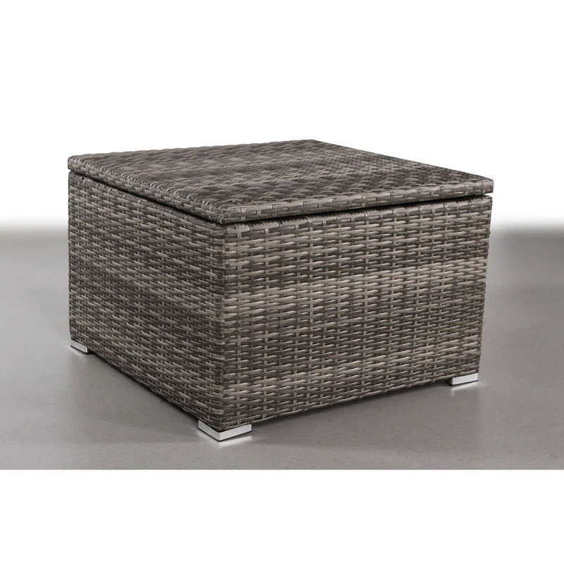 Table de jardin et d'extérieur avec rangement - Structure rouille, mélange de gris, facile à entretenir pour la surface de vie