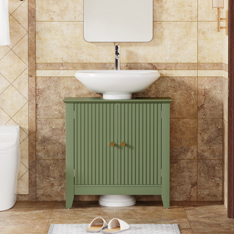 Modern Bathroom Sink Cabinet With Removable Shelf, Green