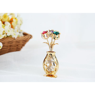 Bouquet de fleurs et sculpture vase Yarger
