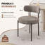 Dining Chairs Modern Teddy Fabric Upholstered Chairs with Curved Backrest and Black Metal Legs-937319350-938653894