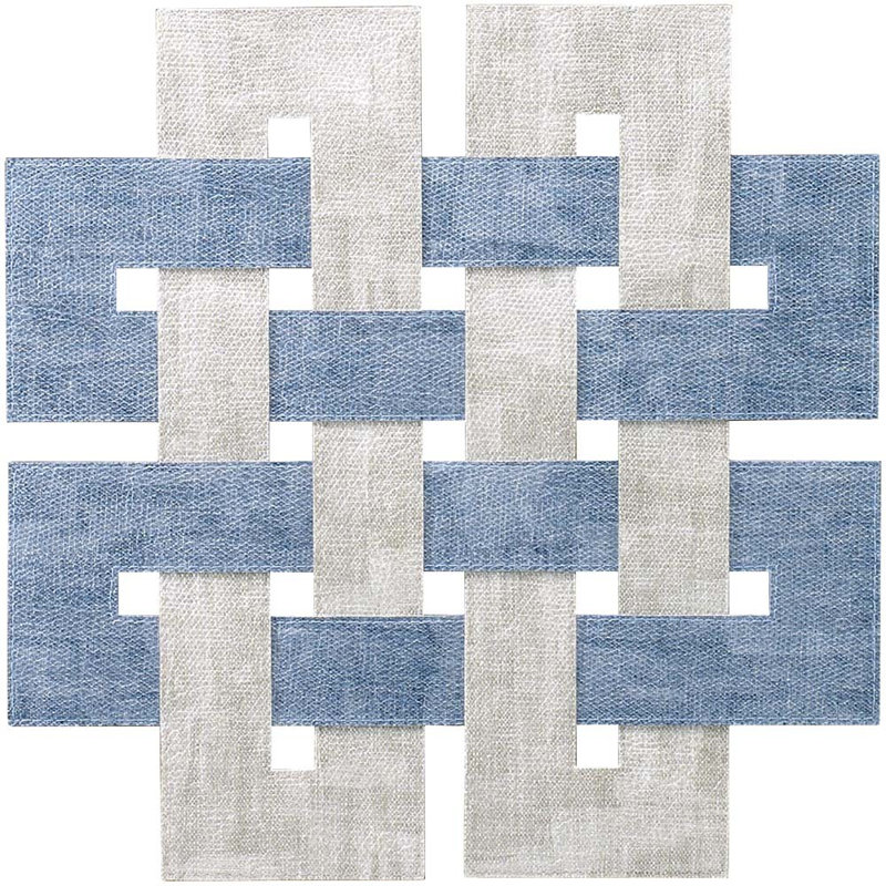 Celtic Vinyl Geometric Woven Placemat, Ice Blue Granite