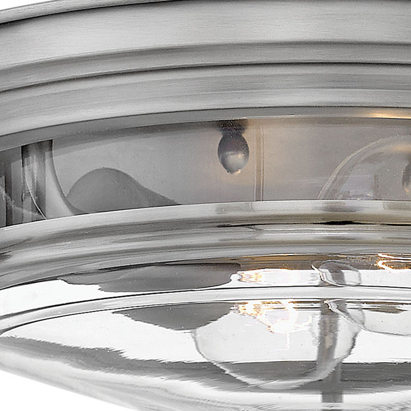 Hadley Two-Light Flush Mount Ceiling Light, Chrome, Incandescent, Clear