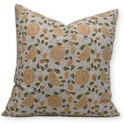 Coussin décoratif décoratif en lin fabriqué à la main pour la chambre à coucher de Fab Fabine: -24 x 24 pouces
