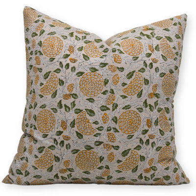 Fabdivine Handcrafted Linen Pillow Cover Decorative Throw Cushion for Living Room Bedroom Size:-26X26 Inch