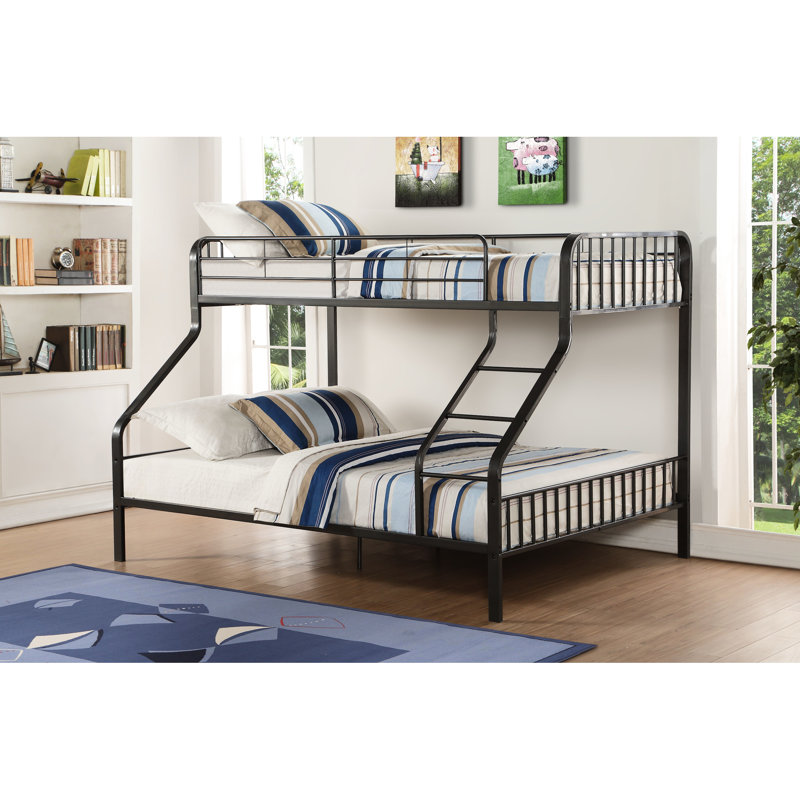 Lit superposé bronze industriel, choix de lits simples TG / grand lit, structure en métal, système de lattes, garde-corps, capacité de 330 lb pour chaque lit à tache parallèle avec apparence, disponibilité, avant par