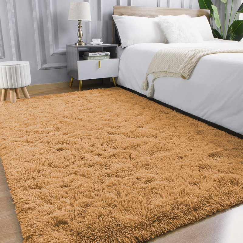 Tapis moelleux en mousse à mémoire de forme avec envers antidérapant de 8 pi x 10 pi, Kaki, Rectangulaire 8 pi x 10 pi