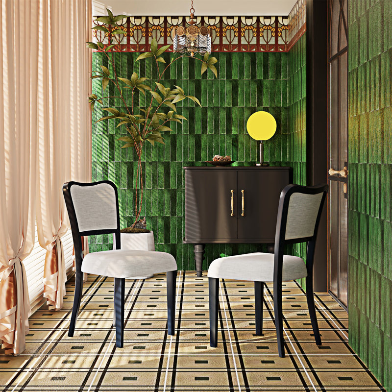 Chaise d'appoint rembourrée (ensemble de 2), Noir