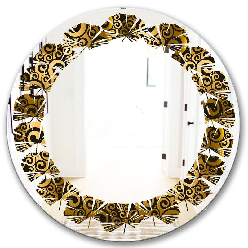 Miroir mural Leaves Swirl I, H 23,6 po x l 23,6 po