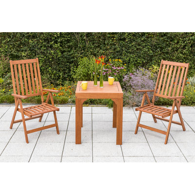 Colley 2 - Person Wood Patio Dining Set with Extendable Rectangular Table