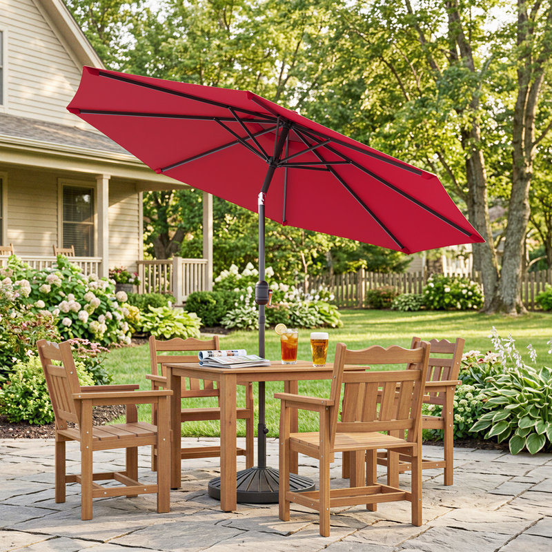 Parasol de marché 108 po Doraline, H 92,9 po x l 90 po x P 90 po, Rouge