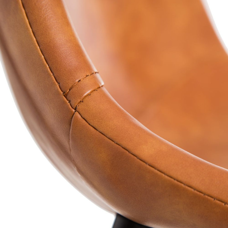 Industrial Upholstered Dining Chair, Leather