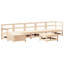 7 Piece Garden Lounge Set Solid Wood Pine