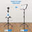 On Wheels With 2 Shelves, Portable Projector Floor Stand Adjustable Height 25.9 To 51.8 Inch With Phone Holder