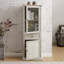 Grande armoire de rangement avec porte vitrée et tablettes pour le salon, la cuisine et le bureau - Blanc