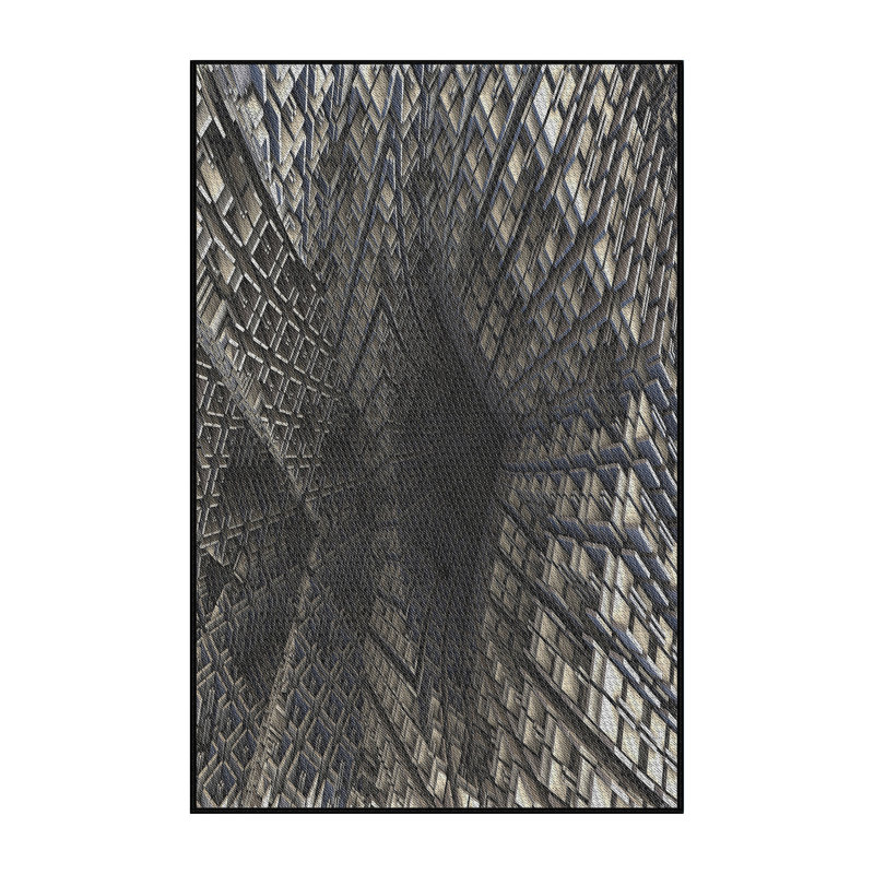 Tapis gris tissé à la machine, Rectangle 2 pi x 4 pi