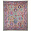 Hand Knotted Wool Area Rug in Green And Purple