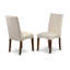 L'ensemble 5 pièces de table et chaises de cuisine comprend une table de salle à manger rectangulaire avec Dropleaf et 4 chaises Parsons en lin crème, acajou-1789086688-1789086695-1789086683