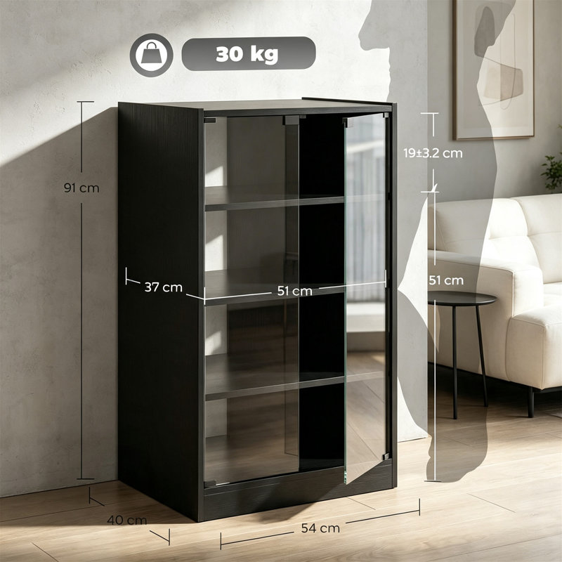 91 cm H x 54 cm W Bookcase, Black