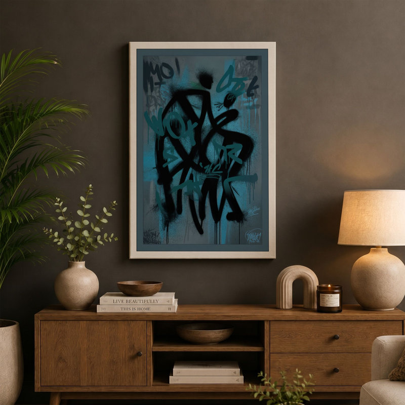 Urban Fragments Industrial 1 Piece Wrapped Canvas Wall Art, 36x24 - 91.4 x 61.0 cm, Terracotta Border