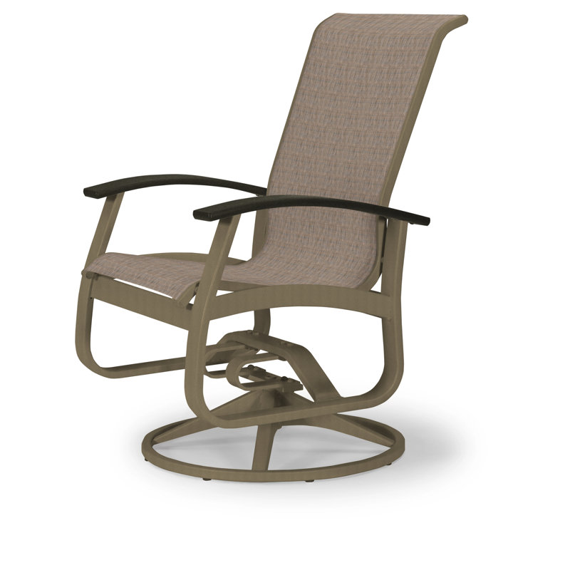 Chaise de patio pivotante Askar, Rouge 1D Sunbrella®, Noir P70, Bois de plage texturé