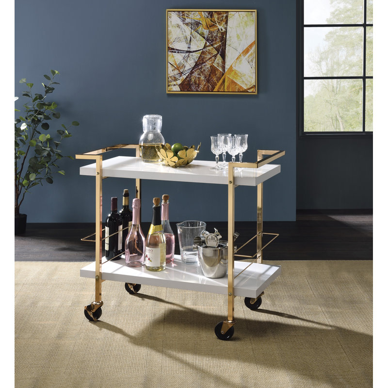 Lilea Metal Bar Cart, White