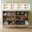 Commode 6 tiroirs Modern - Commode haute en bois avec façade incurvée et poignées dorées