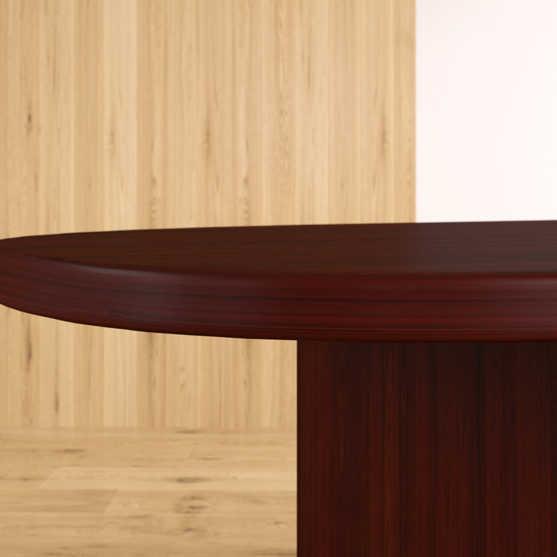 Table de conférence Nickyla Racetrack avec port de charge, Acajou, H 29 po x L 95 po x l 43 po