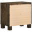 Table de chevet rustique avec 2 tiroirs et quincaillerie noire pour la chambre à coucher 2 - brun doré