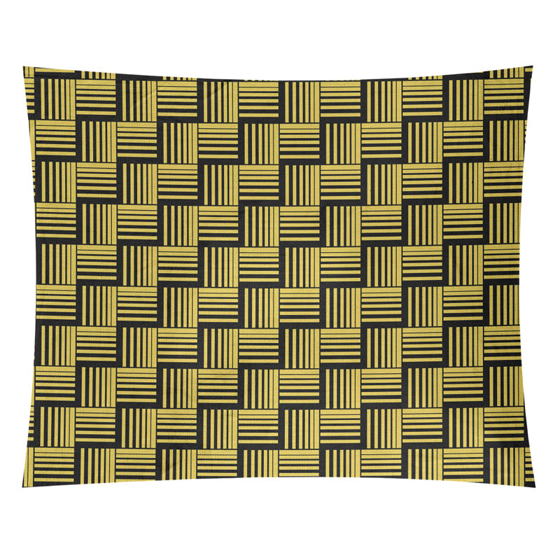 Tapisserie, H 27,5 po x l 37,5 po, Noir/jaune