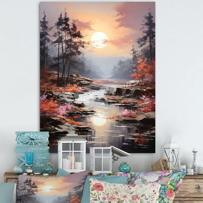 «Lucilia Romantic River Landscape Représentes II», reproduction sur toile