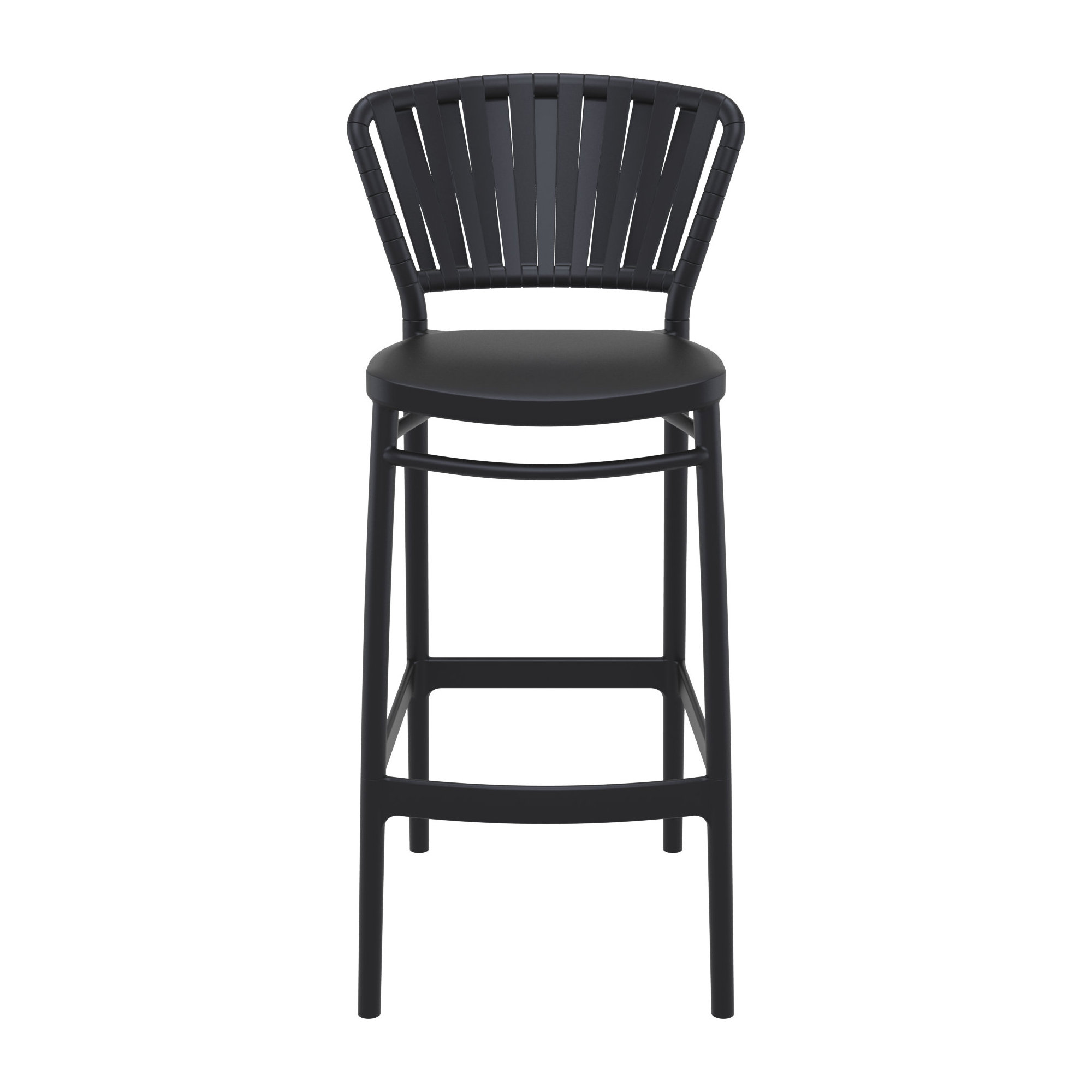 Newport Outdoor Barstool, 29.5", Black
