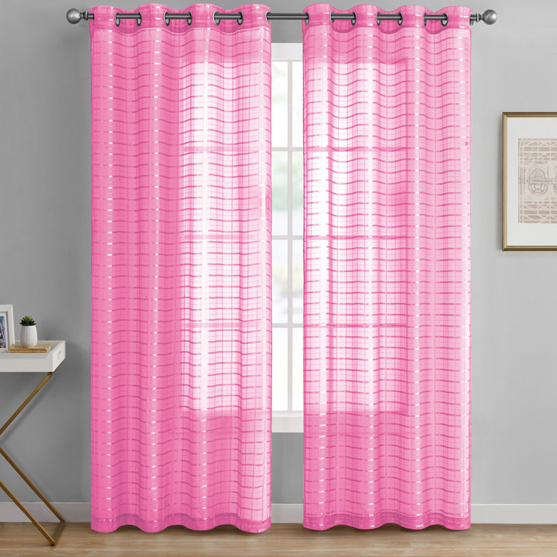 Rideau de rideau Lisa, Rose vif, L 55 po x L 84 po