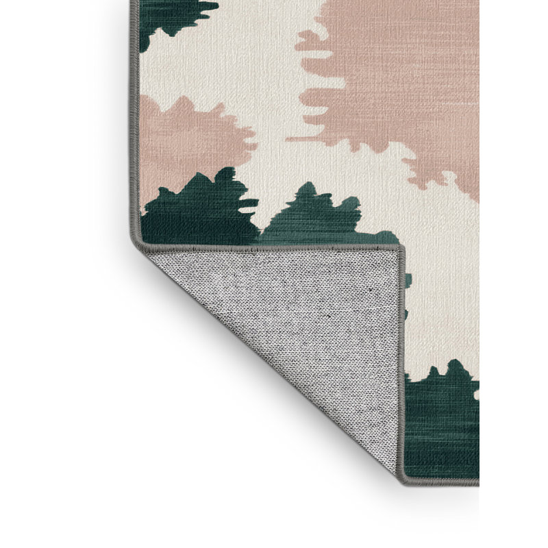 Tapis gris aquarelle lavable à la machine, Rectangle 7 pi x 9 pi