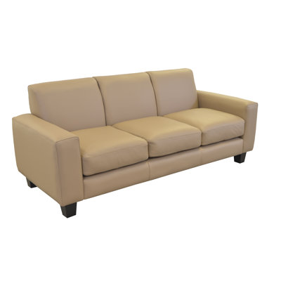 Canapé à accoudoirs carrés en cuir véritable 81 po Rambir
