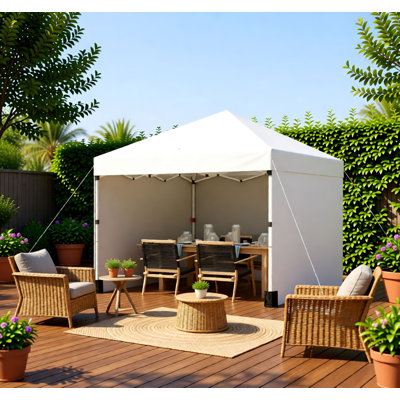 Tente de réception à hauteur réglable pour abri de fête, pavillon escamotable avec 3 parois latérales, sacs de poids pour les jambes et sac de transport