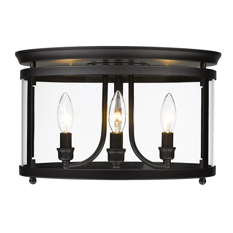 Aarav Glass Flush Mount, Matte Black