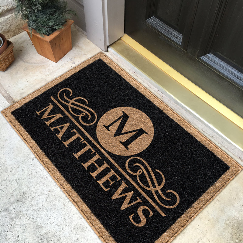 Boutwell Non-Slip Outdoor Doormat, Black, 36" H x 72" W, Yes