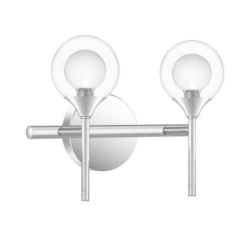 Éclairage pour salle de bain 2 lumières à intensité variable en chrome poli Rossana