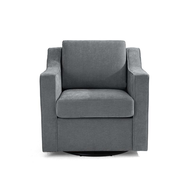 Upholstered Swivel Armchair, Grey Chenille