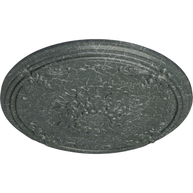 Médaillon de plafond 26 po x 26 1/4 po x P 3 1/4 po (convient aux auvents jusqu'à 3 5/8 po), Craquelure vert athénien