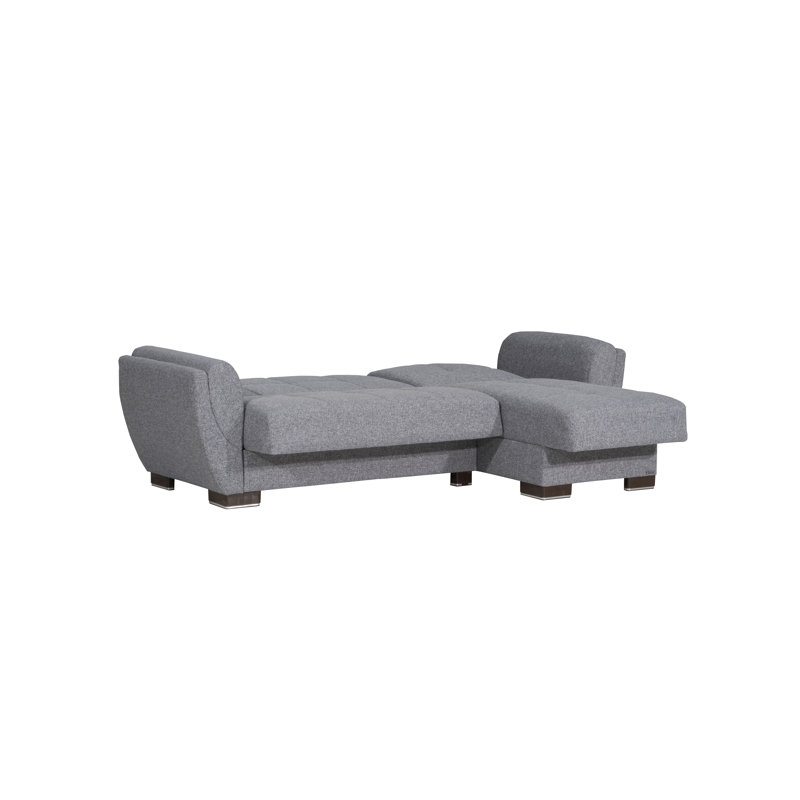 Chaise longue convertible avec rangement PrimeNest SkyHaven, Gris