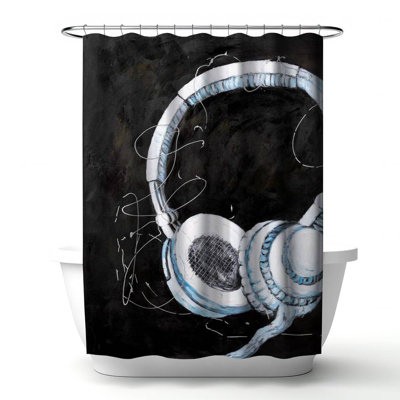 Shower Curtain MU26 – Polyester Shower Curtain, Dye Sublimation Print, 71" W × 74" L