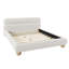 Lit contemporain tapissier à profil bas avec tissu en molleton Teddy et pieds ronds massifs Conception élégante en forme de courbe pour la chambre à coucher, grand lit